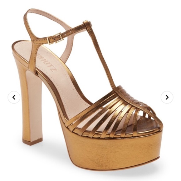 Schutz Metallic Platform Heel - Picture 1 of 3